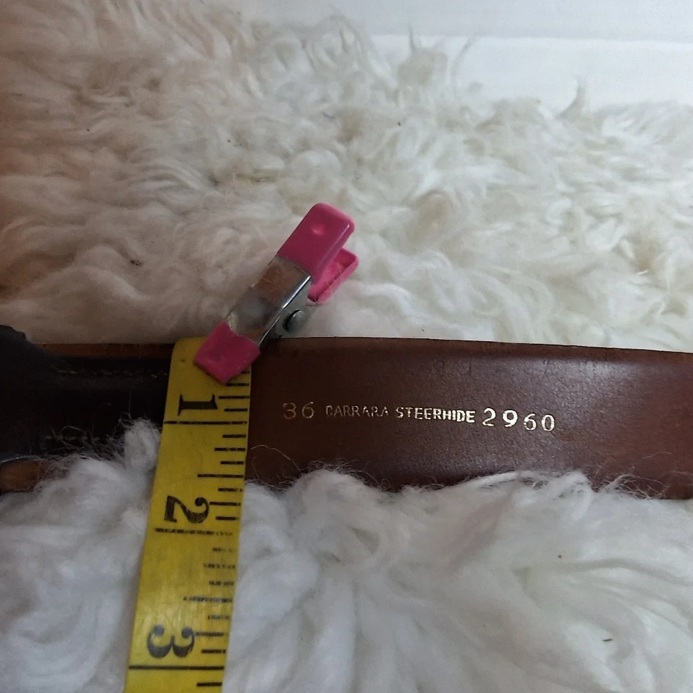 Vintage Soft Steerhide Brown Leather Belt 36